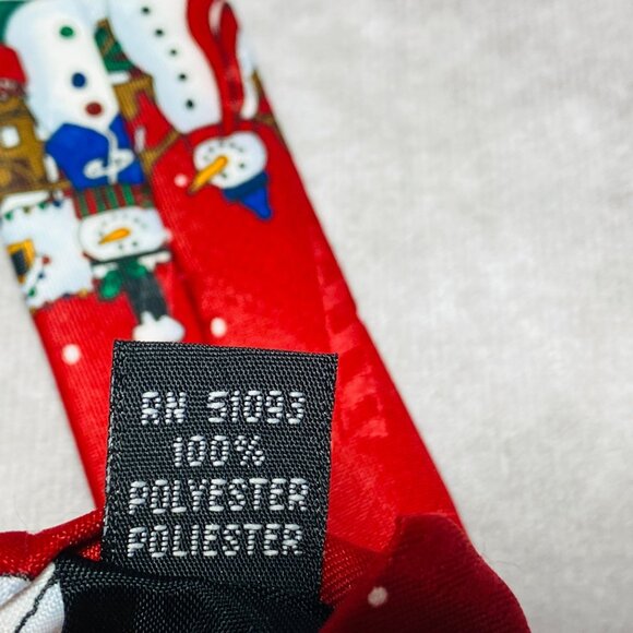 Yule Tie Greetings Christmas Snowman Neck Tie Polyester Holiday Theme - Picture 10 of 11